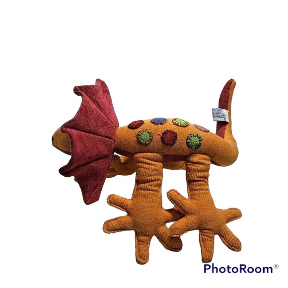 Barbara Samsoni Plush Lizard Frilled Neck Hand Woven Hand Sewn Reptile Iguana - Picture 2 of 12